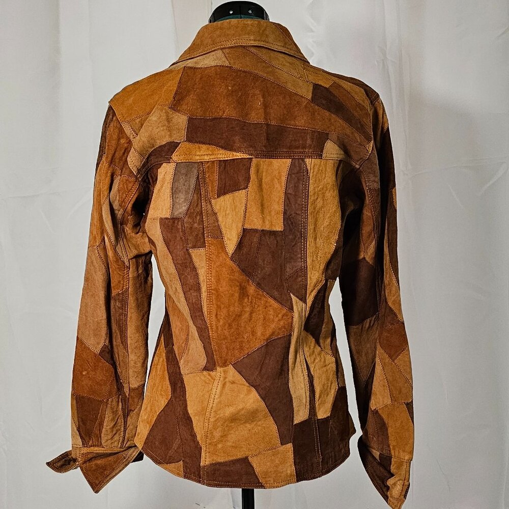 Neutral Zone Patchwork Leather Jacket Size M - image 3